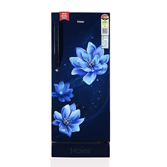 Haier 190L 4 Star Direct Cool Single Door Refrigerator (HED-204MFB-P, Marine Peony, Base Stand with Drawer) Haier 190L 4 Star Direct Cool Single Door Refrigerator (HED-204MFB-P, Marine Peony, Base Stand with Drawer)